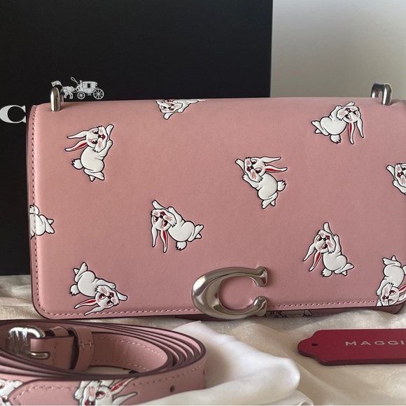 Coach Handbags - Coach Pink Bandit Crossbody With little White Rabbit Print